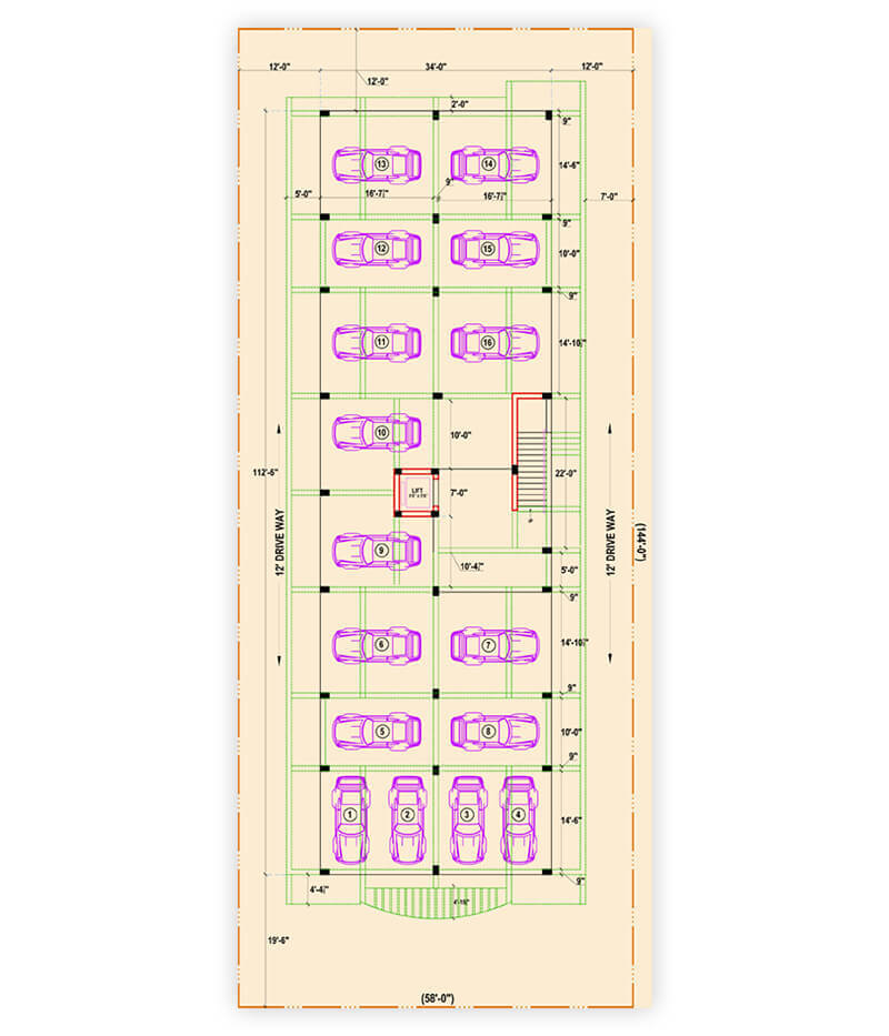 Sastha Apartments - Parking Floor Plan
